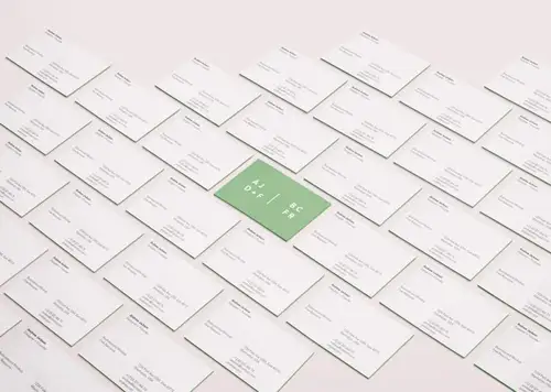 透视平铺效果名片效果PSD贴图模板Psd Business Card Mock-Up 样机