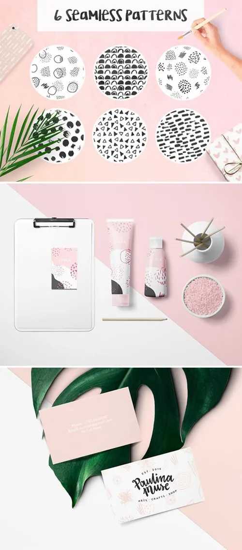 手绘图案设计素材Atmosphere Seamless Patterns Vol021