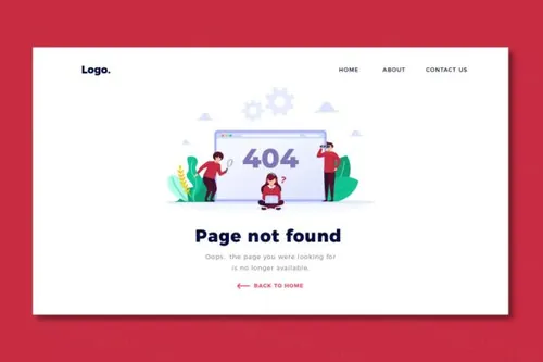 创意404报错页面设计矢量插画 Error 404 – Web Hea