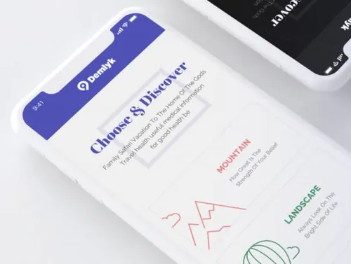 双配色时尚旅行度假地图移动手机应用程序APP IOS UI工具包Demlyk T