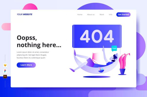 创意404报错页面设计UI设计模板