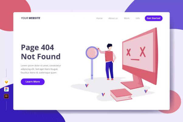 创意404报错页面设计UI设计模板