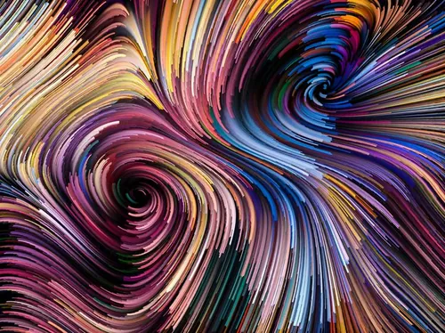 彩色渐变创意抽象线条梦幻水彩油画效果高清背景JPG图片设计素材模板8203