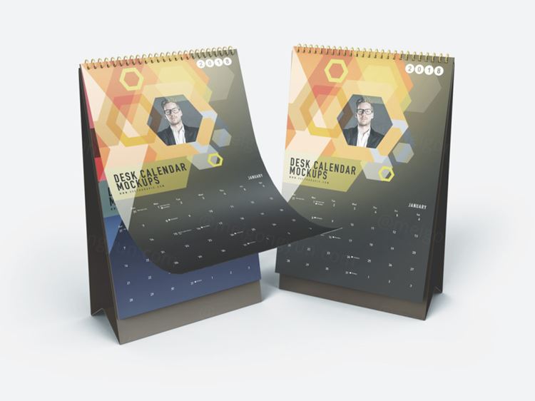 Vertical Desk Calendar Mockups 日历台历贴图模板 Vol003