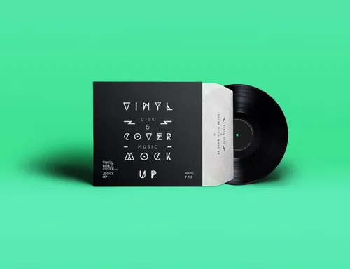唱片包装封面CD封面设计效果图样机 Psd Vinyl Cover Record Mock Up