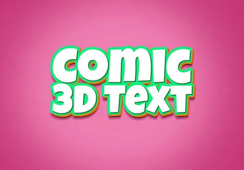 3D卡通效果文字特效3D Comic Text Effect PSD