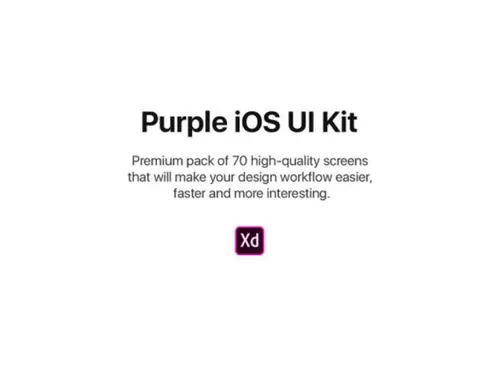 紫色通讯社交媒体移动手机应用程序APP UI工具包Purple iOS UI K