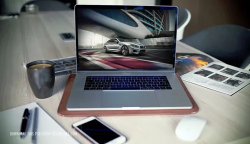 笔记本电脑贴图样机PSD模板Apple MacBook Pro Touch Mockups