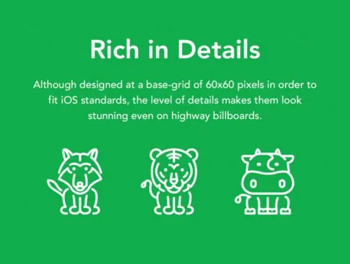 25个动物元素矢量线图标集LineKing Presents Animals