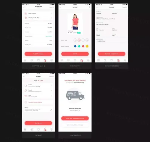时尚简约的服饰电商APP UI KITS 下载[for Sketch]