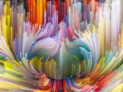 彩色渐变创意抽象线条梦幻水彩油画效果高清背景JPG图片设计素材模板8205