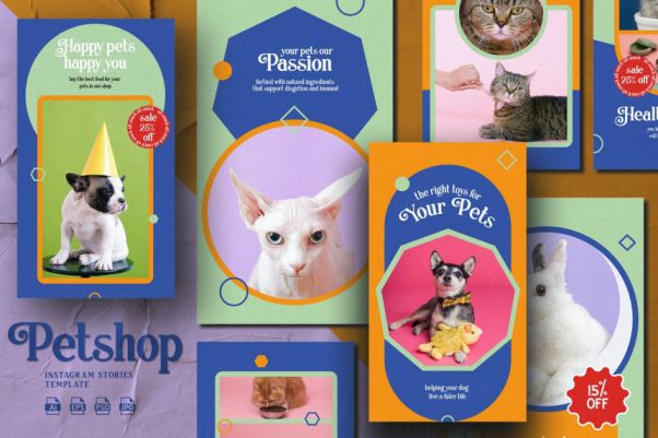 时尚高端Instagram社交媒体banner海报设计模板-AI，EP