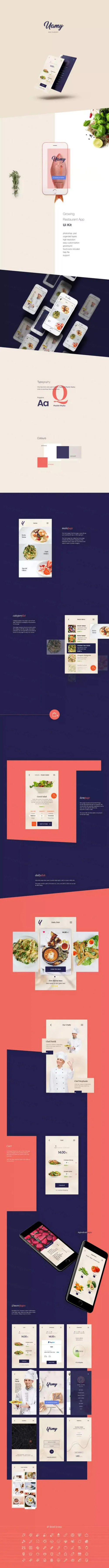 精致特别的餐饮类APP UI Kits[for iOS,PSD]