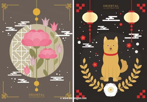 2018新年春节矢量海报Happy New Year Vec