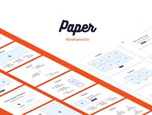 简单实用的Web网页项目原型设计线框工具包Paper Wireframe Kit