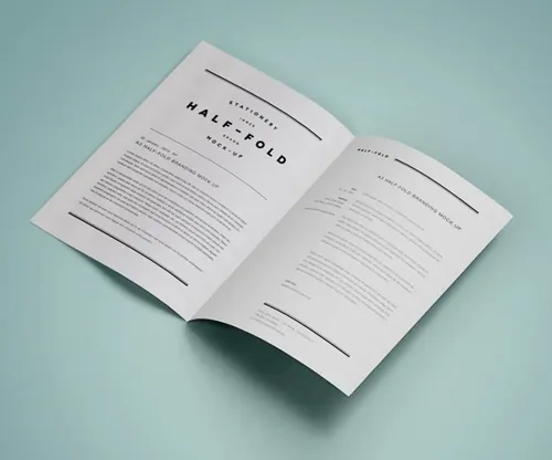 极简主义A4规格三折页样机 Psd A3 Half Fold Mock-Up