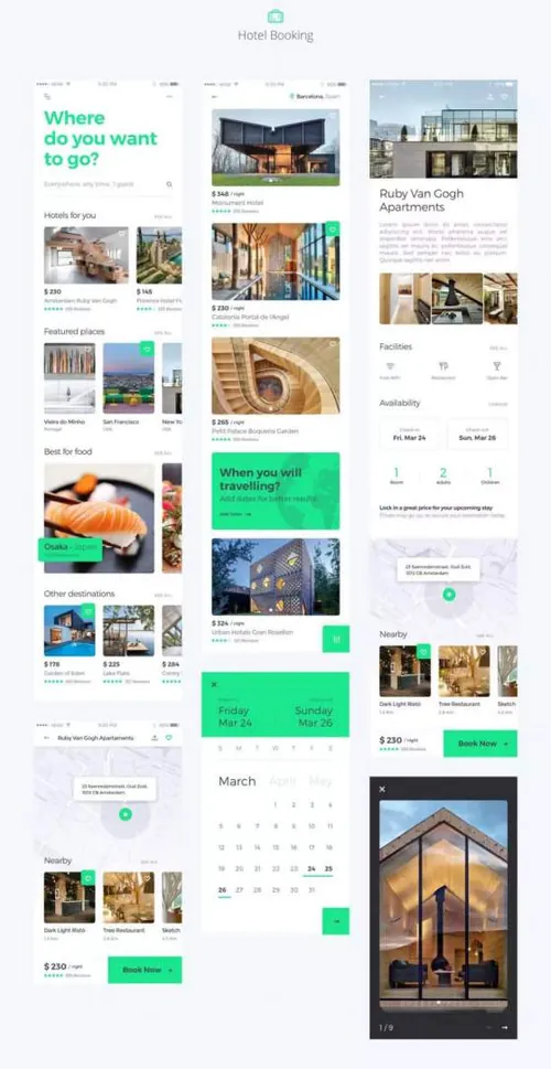 小清新风格的多功能APP UI KITS下载[For Sketch]
