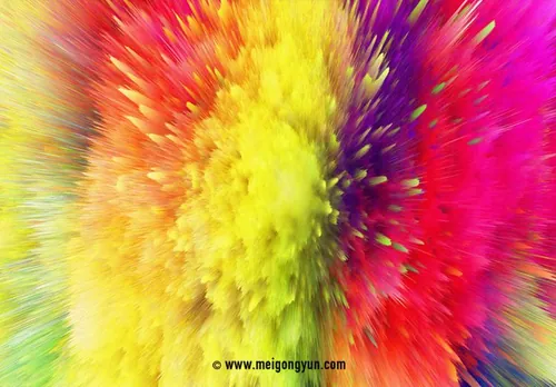 彩色粉尘烟雾喷溅爆炸效果4K高清背景纹理质感底纹图片素材