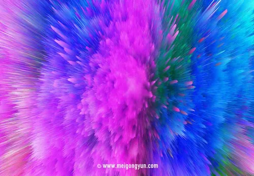 彩色粉尘烟雾喷溅爆炸效果4K高清背景纹理质感底纹图片素材