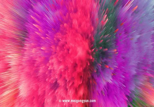 彩色粉尘烟雾喷溅爆炸效果4K高清背景纹理质感底纹图片素材