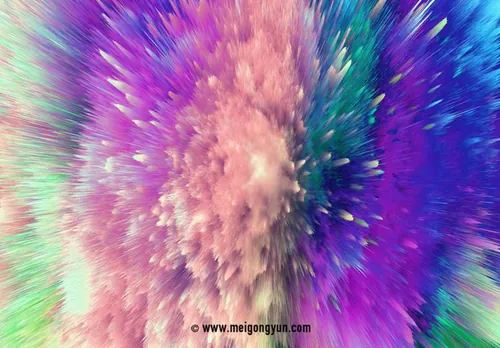 彩色粉尘烟雾喷溅爆炸效果4K高清背景纹理质感底纹图片素材