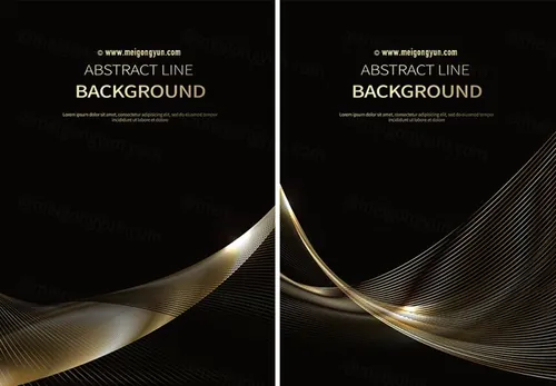黑色科技感抽象线条光感条纹AI矢量背景Line vector background 02