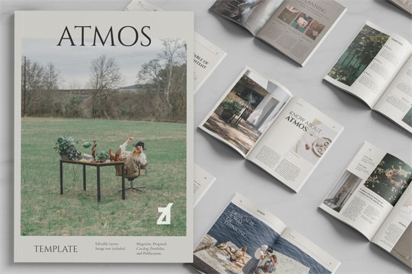 多用途的目录作品集杂志画册设计模板