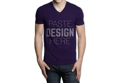 V领男士T恤模型PSD贴图模板Polo T-shirts Mock-up 样机模版