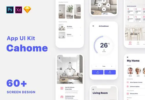 智能家居设计互联网移动手机APP应用程序UI工具包Cahome UI Kit
