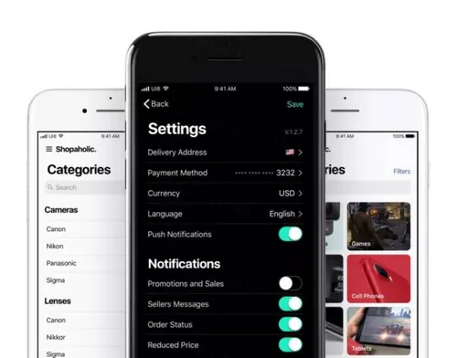 含电商功能的iOS11规范下载设计的iPhone GUI界面源文件下载