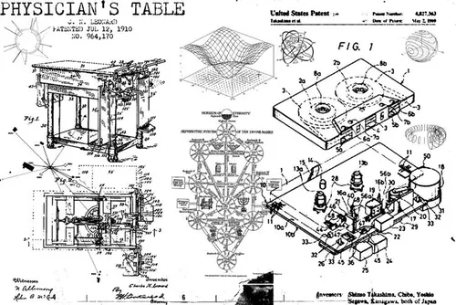未来派赛博朋克工业制造业天文学地理科研学术手稿PNG高清素材