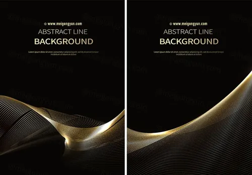 黑色科技感抽象线条光感条纹AI矢量背景Line vector background 04