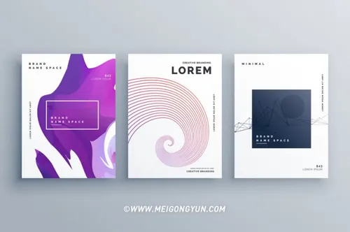 创意抽象宣传册矢量海报设计Creative Brochure Design Template In A4 Size Minima...