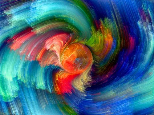 彩色渐变创意抽象线条梦幻水彩油画效果高清背景JPG图片设计素材模板8210