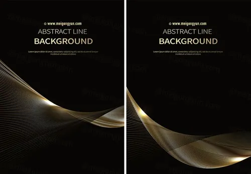 黑色科技感抽象线条光感条纹AI矢量背景Line vector background 06