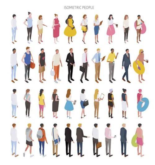 3D等距人物矢量插画人物素材合集 Isometric 3d peopl