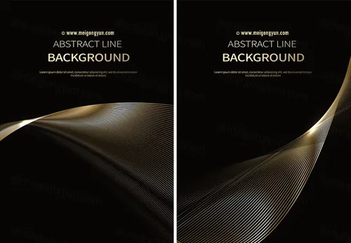 黑色科技感抽象线条光感条纹AI矢量背景Line vector background 08