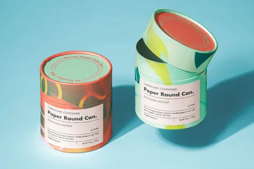 圆形纸盒包装设计提案场景展示样机模板 Cardboard R