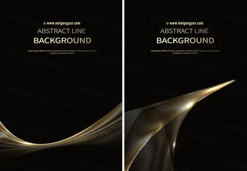 黑色科技感抽象线条光感条纹AI矢量背景Line vector background 09