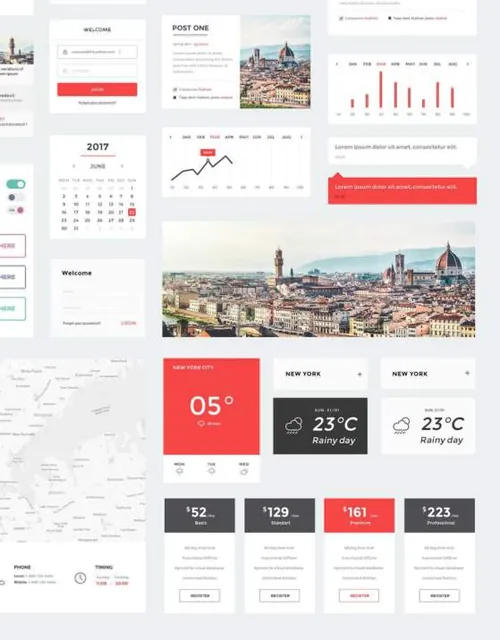 高品质的时尚优雅的多功能WEB UI KITS（photoshop）