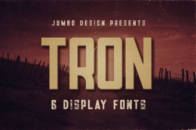 独特粗体复古风格英文字体Tron - Display Font