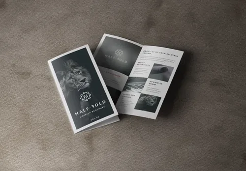 折页贴图PSD模板Psd Bi Fold Mockup Template