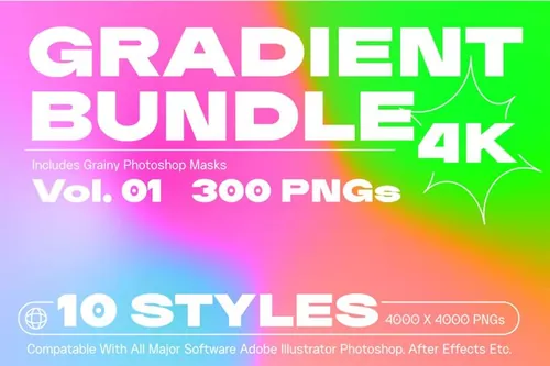 潮流鲜明色彩的4K渐变素材合集包 Gradient Bund