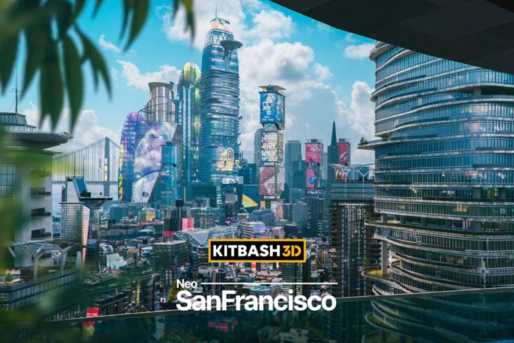 未来美国纽约大都市奢华繁荣城市高楼建筑场景3D模型素材合集包