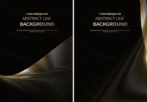 黑色科技感抽象线条光感条纹AI矢量背景Line vector background 10
