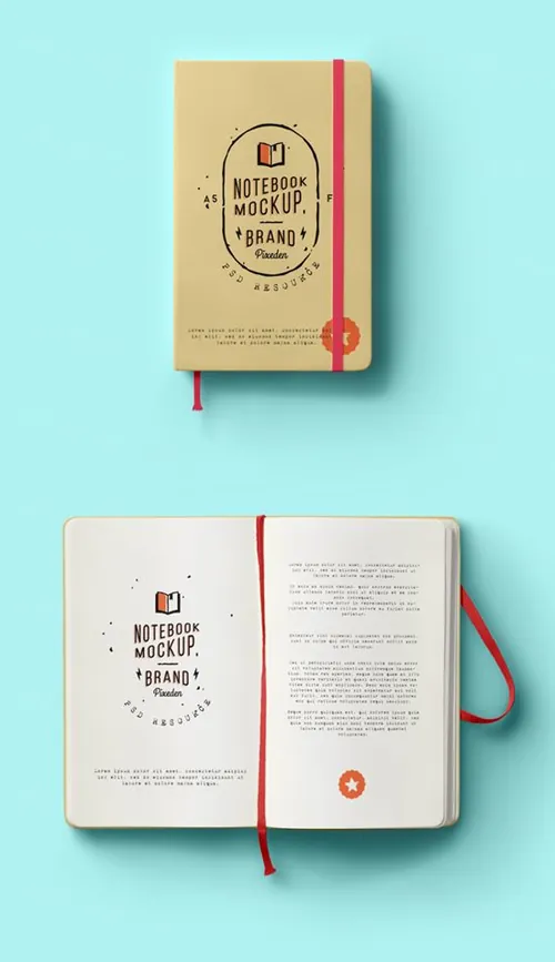通用且美观的psd笔记本样机 Classic Psd Notebook Mockup