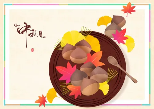 中国传统节日中秋佳节月亮节日团圆矢量卡通海报插图设计素材Mid autumn