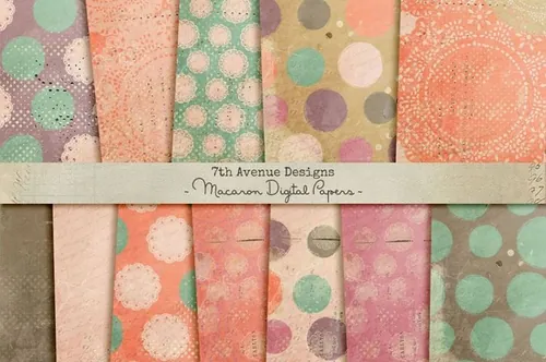 复古纹理图案无缝背景Macaron Digital Papers