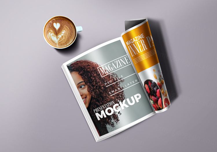 杂志内页设计PSD模板Magazine Mockup PSD