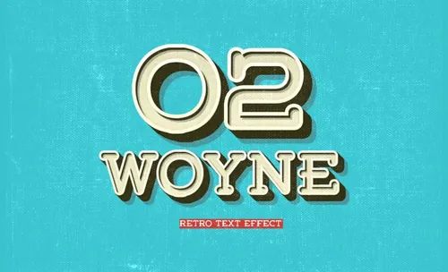 复古PSD文字效果Psd Retro Text Effect